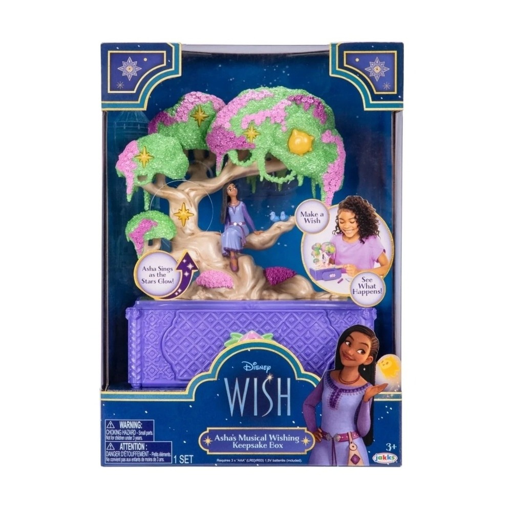 Disney Wish Asha's Musical‎ Wishing Keepsake Box Sings as Stars Glow New